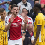 Premier League: Declan Rice sent off as Arsenal held by Brighton